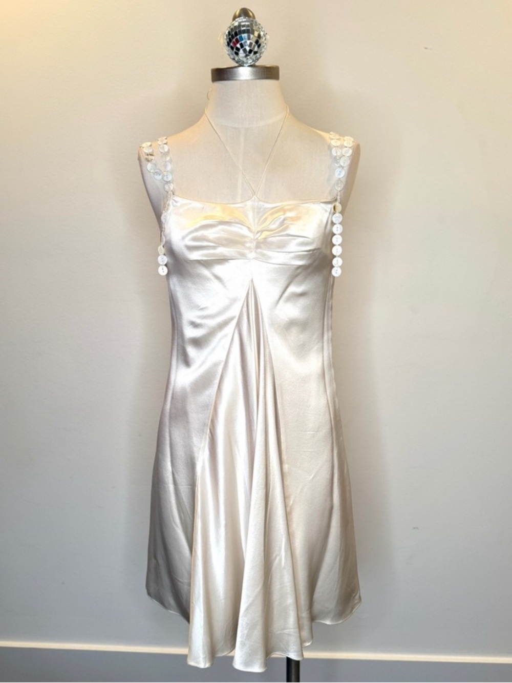 Cynthia Rowley Vintage Cream Silk Dress with Button Accents